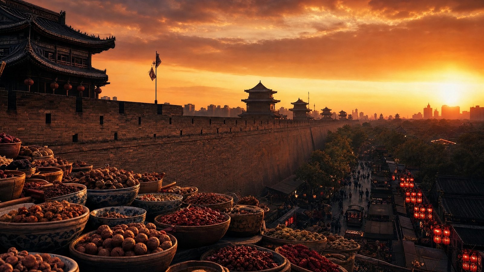 City Walls · Tang Dynasty · Silk Road Heritage · Fly to Shanghai